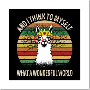 And I Think To Myself What A Wonderful World Llama Posters and Art